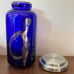 1988 Erte Cobalt Blue Fireflies Vase W Silver Base By Franklin Mint