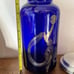 1988 Erte Cobalt Blue Fireflies Vase W Silver Base By Franklin Mint