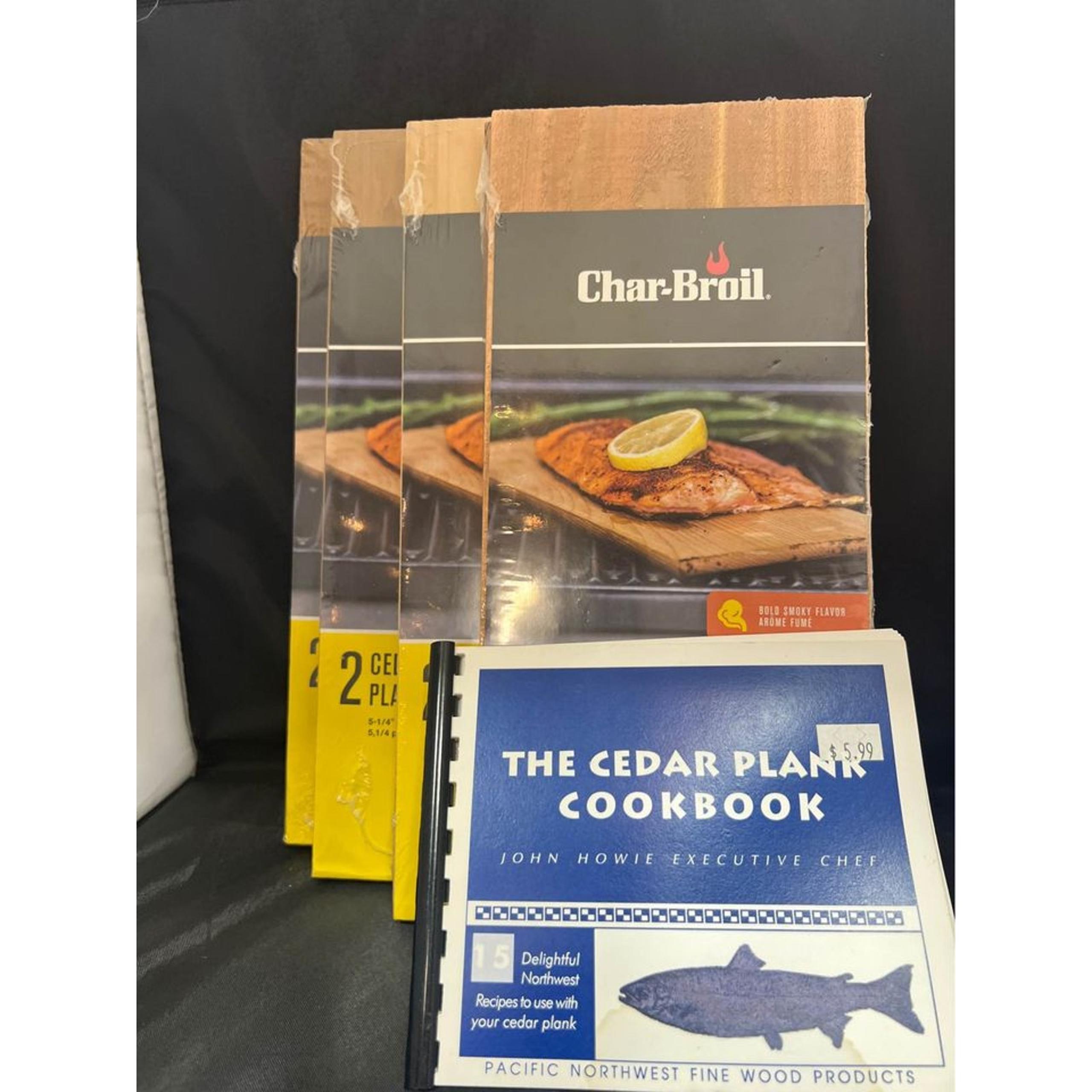 Char- Broil Cedar Grilling Planks 4  packs with Cookbook 8 totla