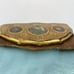 Vintage Italian Gold Tone Fan Shaped Wood Plaques Still Life Fruit & Flowers Art