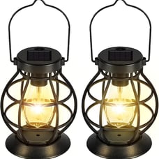 2Pack Solar Lanterns Outdoor Hanging Lantern Lights