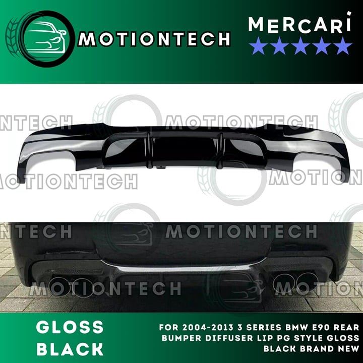 2004-2013 3 Series BMW E90 Rear Bumper Diffuser Lip PG Style Gloss Black New