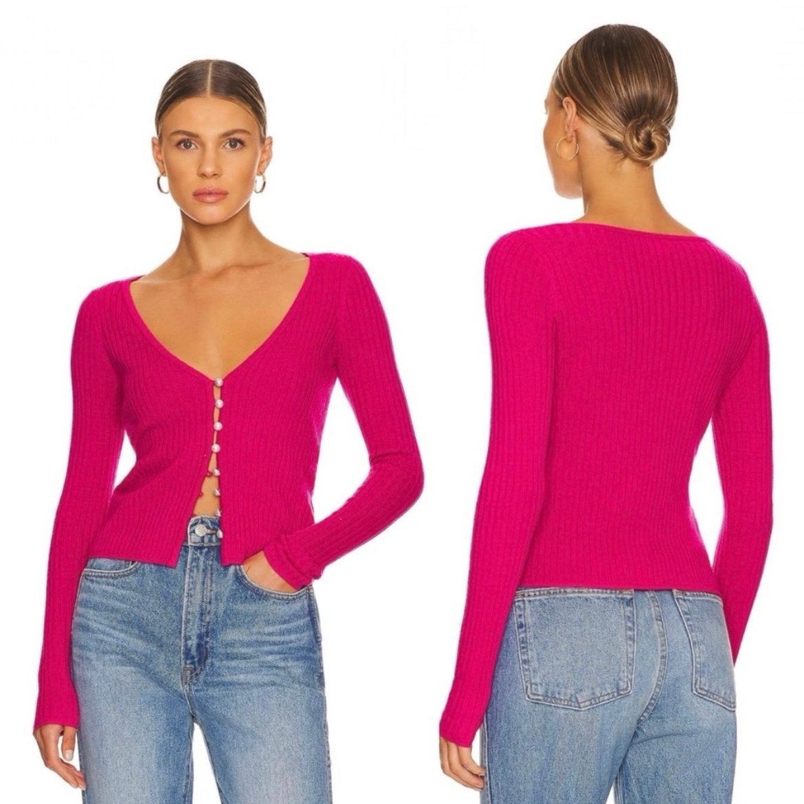 NWT Lovers + Friends Baxter Cardigan in Hot Pink XS