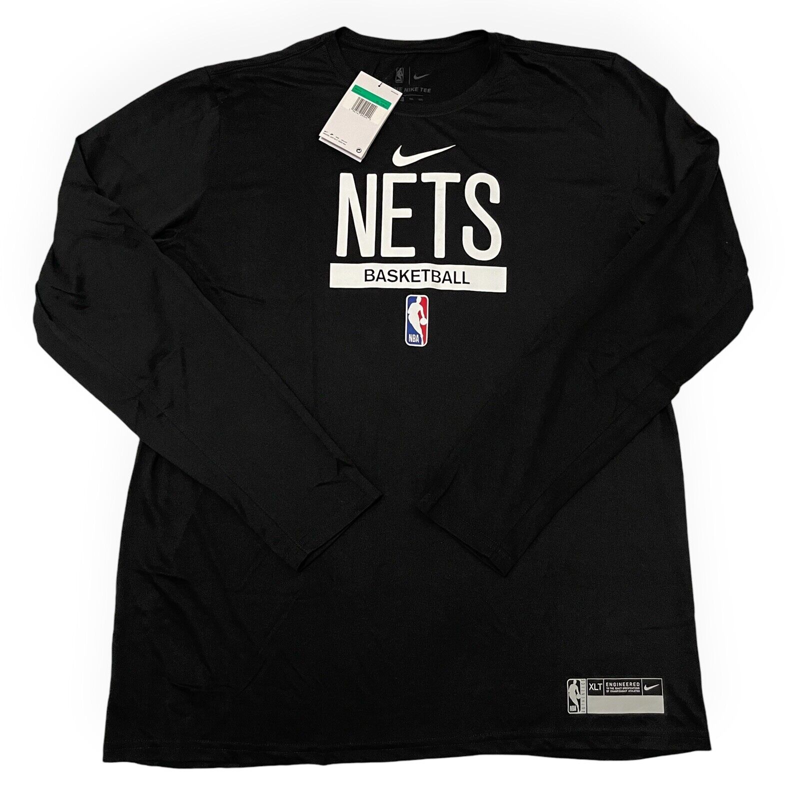 Nike Nets DriFit Team Issue Long Sleeve Pregame Shirt NBA Men's Size XL-TALL