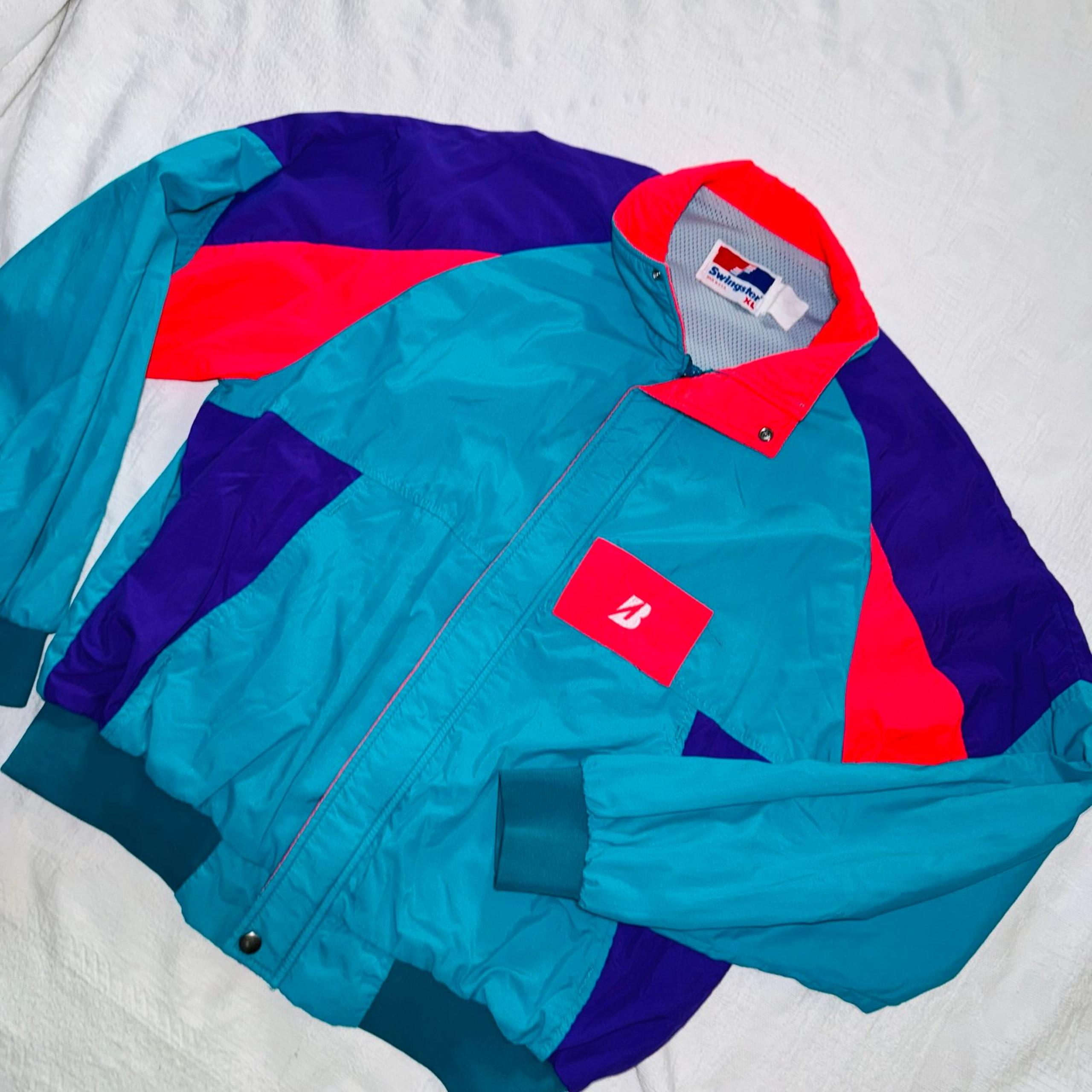 Vintage Swingster Jacket / Windbreaker Color block Size XL Made in USA