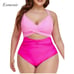 Eomenie Tummy Control Cutout High Waist Wrap One Piece Bathing Suit NWT Size XL
