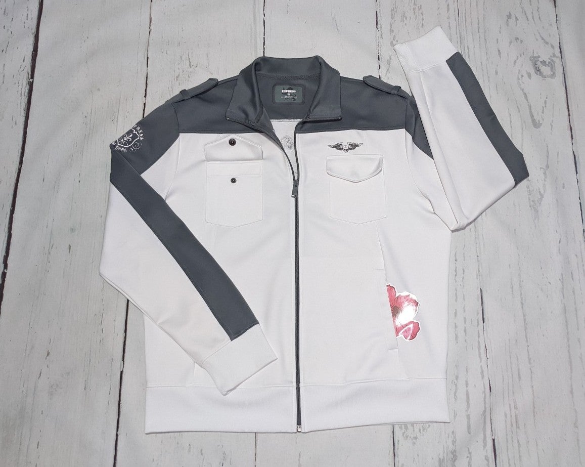 EXPRESS NY VINTAGE GREY WHITE JACKET