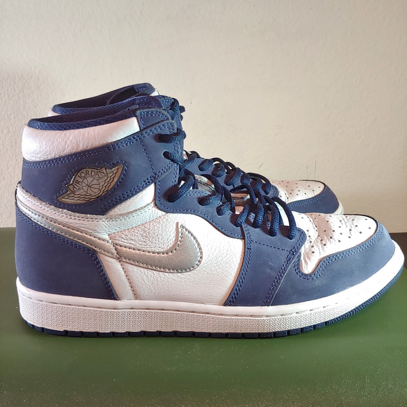AIR JORDAN 1 RETRO HI OG CO JP SIZE 10.5 WHITE SILVER NAVY DC1788 100