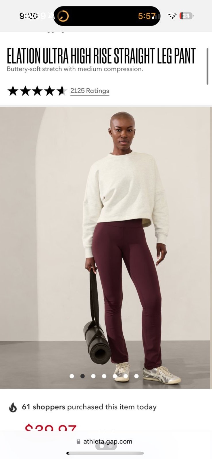 Athleta straight leg leggings