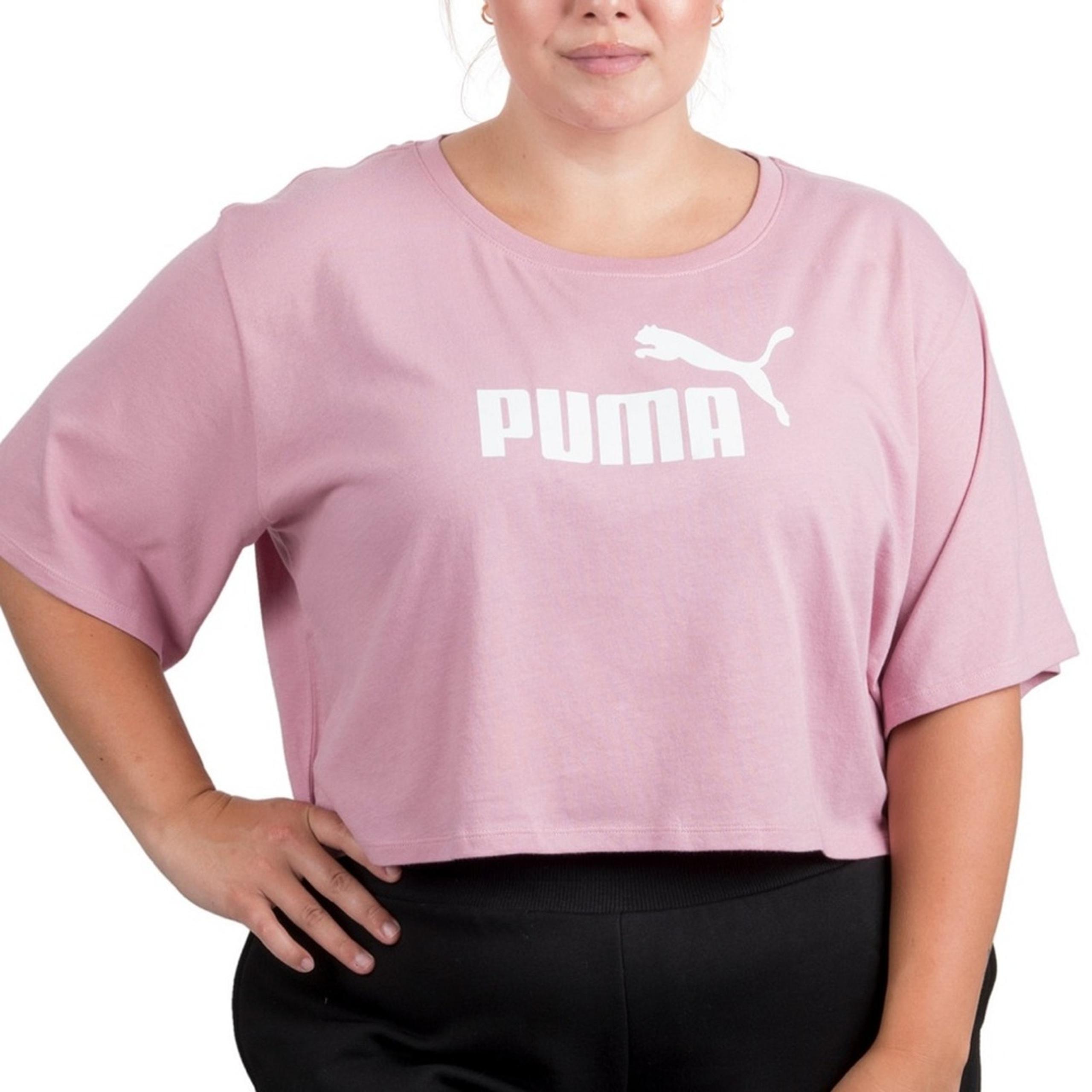 PUMA T-Shirt NWT Plus Size Cropped Pink Short Sleeve Relaxed Fit Women's 3X