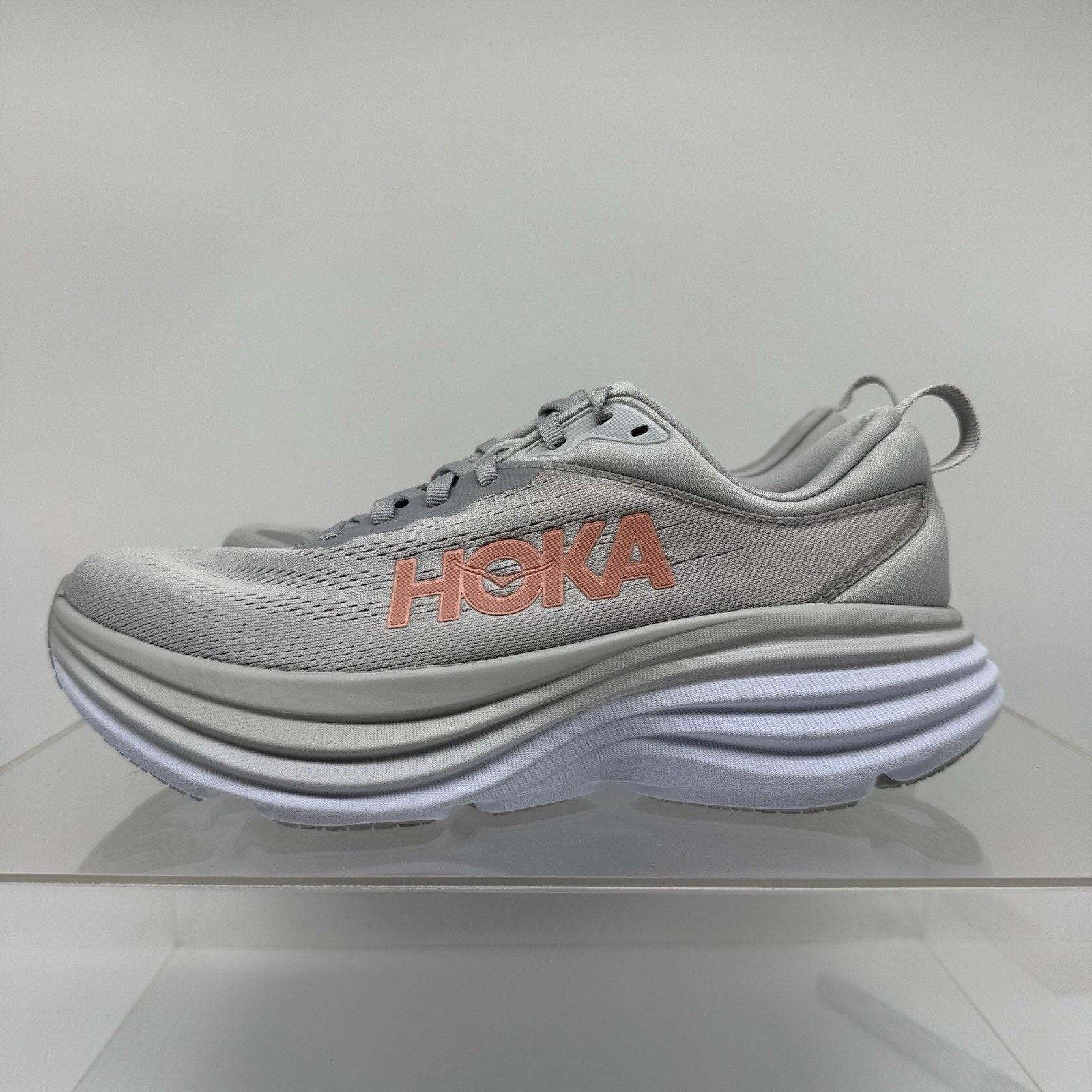 Women’s Hoka One One Bondi 8 1127952 HMLR Gray Running Shoes Grey Size 7.5 B