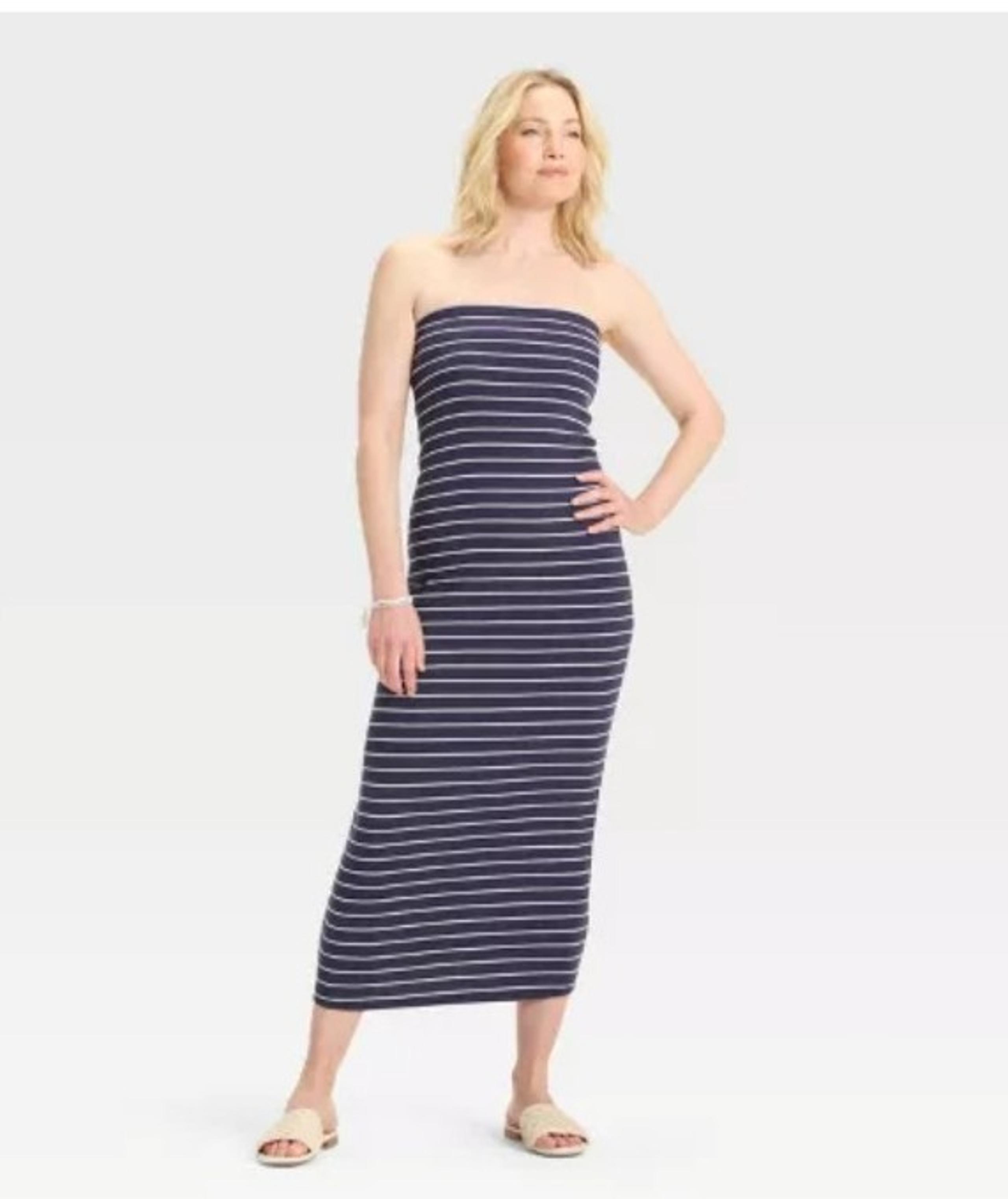 Target Navy/White Striped Tube Dress NWT