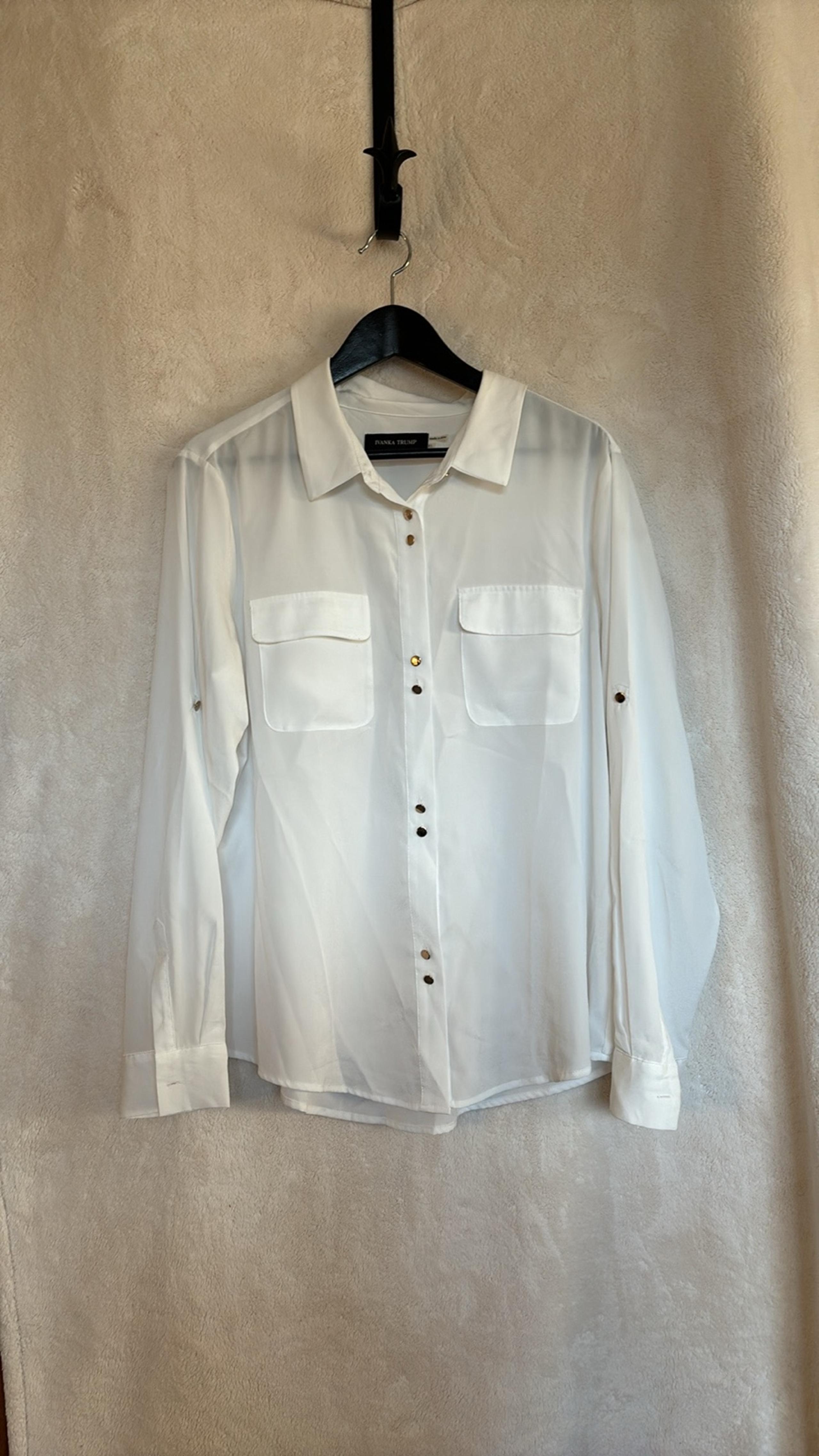 Ivanka Trump White Button Down Blouse Size XL