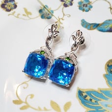 blue quartz SS earrings 219
