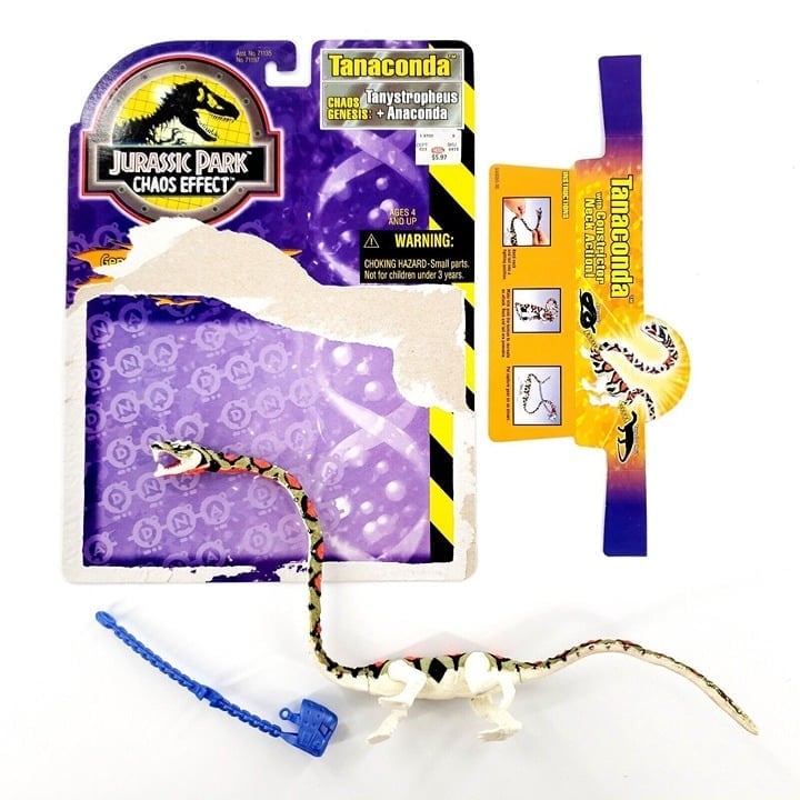 Vtg Jurassic Park Chaos Effect Tanaconda Constrictor w/ Chain Restraint Complete
