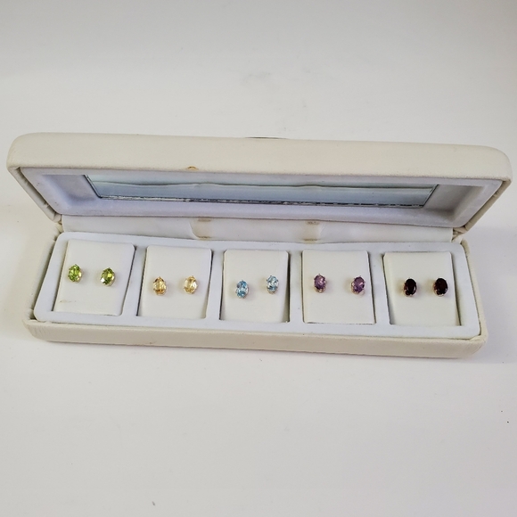 Sterling Silver 925 Gemstone Earrings Bundle
