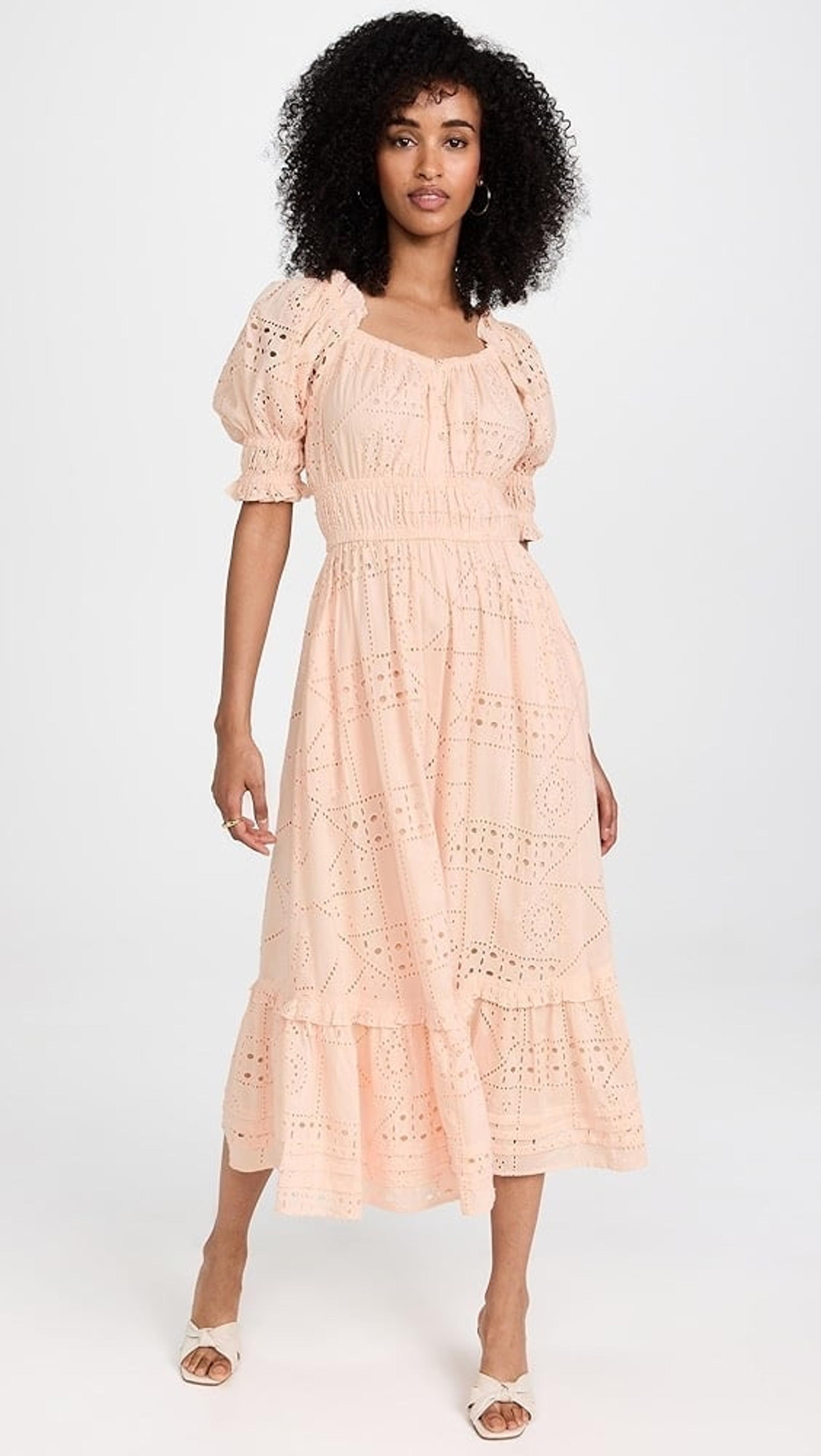 Cleobella Florence Midi Dress in Shell Pink NEW WITH TAGS