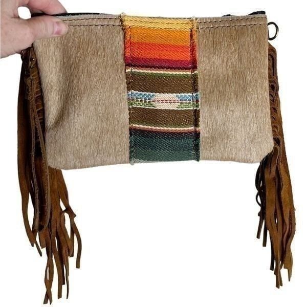 The Jewelry Junkie -Navajo Hair on Hide Handbag w/ Leather fringe wristlet