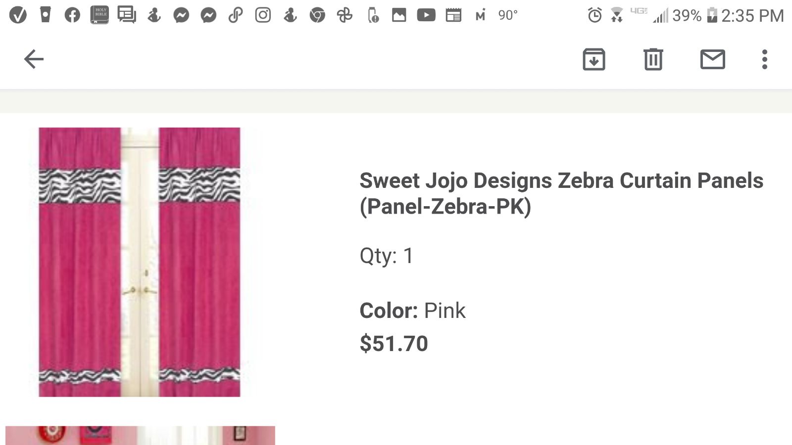Zebra stripe Curtain Panels