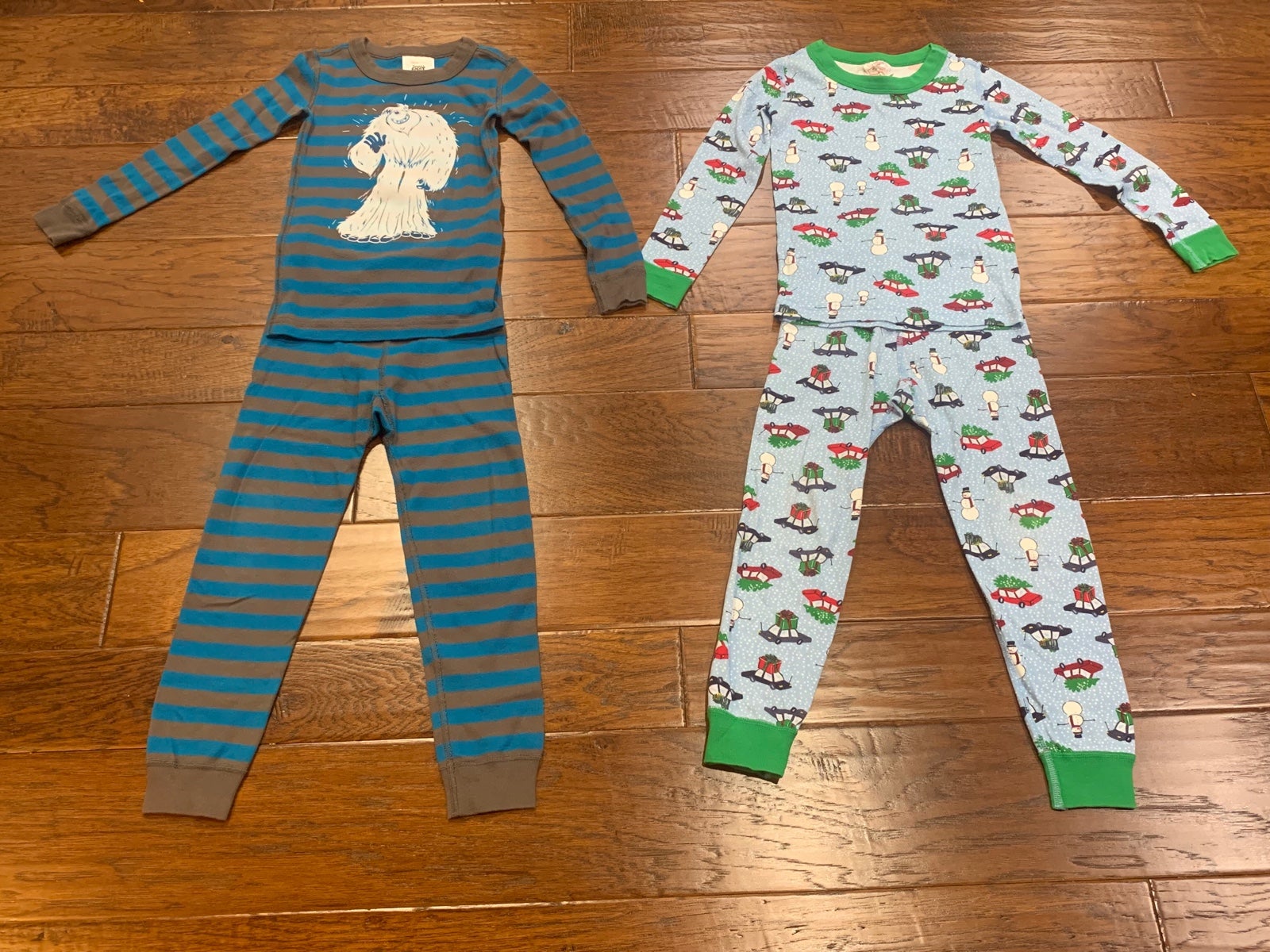 Hanna Andersson Holiday Snowman & Yeti Long Johns Pajamas size 110 (5) Lot