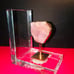 American Atelier's Natural Lapidary Rose Quartz Bookend Gold Glass 3 x 5.5