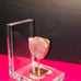 American Atelier's Natural Lapidary Rose Quartz Bookend Gold Glass 3 x 5.5