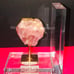 American Atelier's Natural Lapidary Rose Quartz Bookend Gold Glass 3 x 5.5