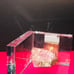 American Atelier's Natural Lapidary Rose Quartz Bookend Gold Glass 3 x 5.5
