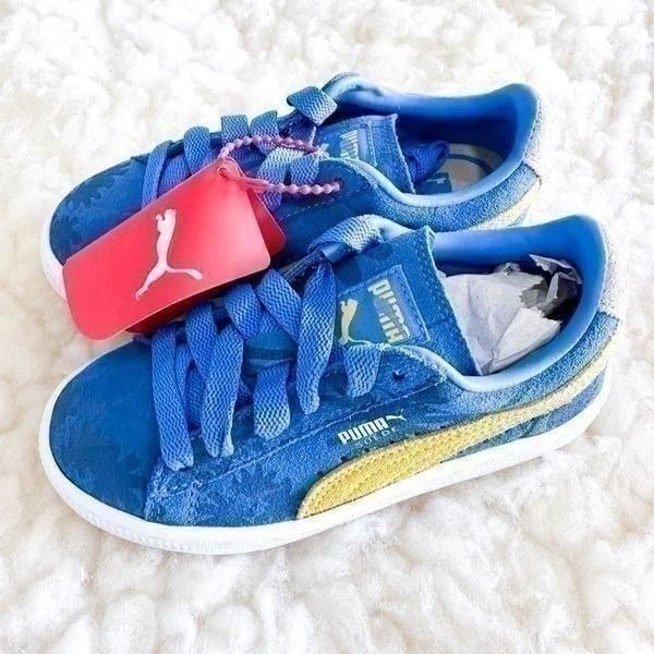 Puma Leather suede tropicali blue vibrant yellow Kids 12