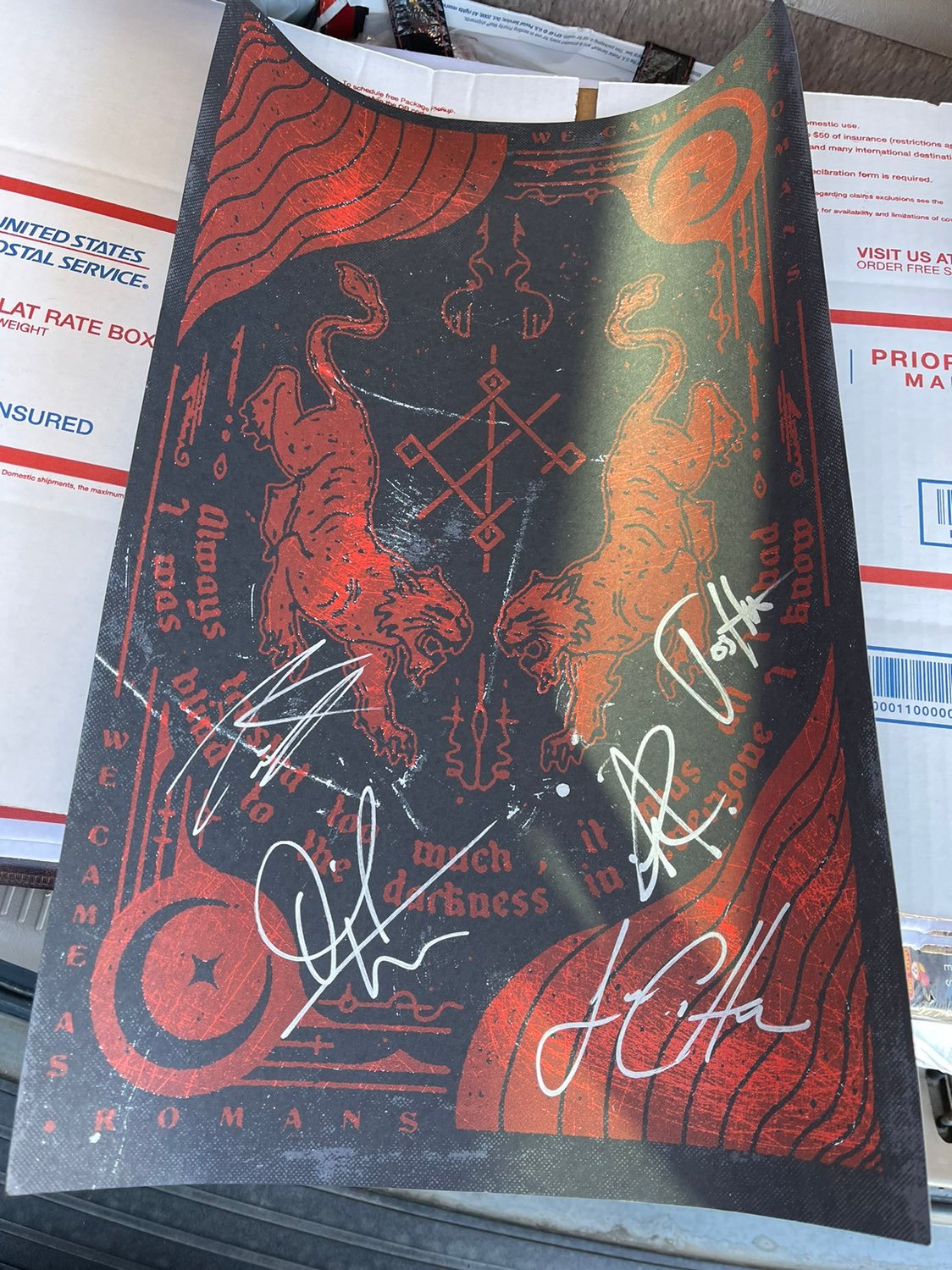 WE CAME AS ROMANS BAND SIGNED 5X 12X18 LITHOGRAPH