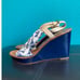 Kate Spade New York Navy Blue Wedge Sandals Women's 10M