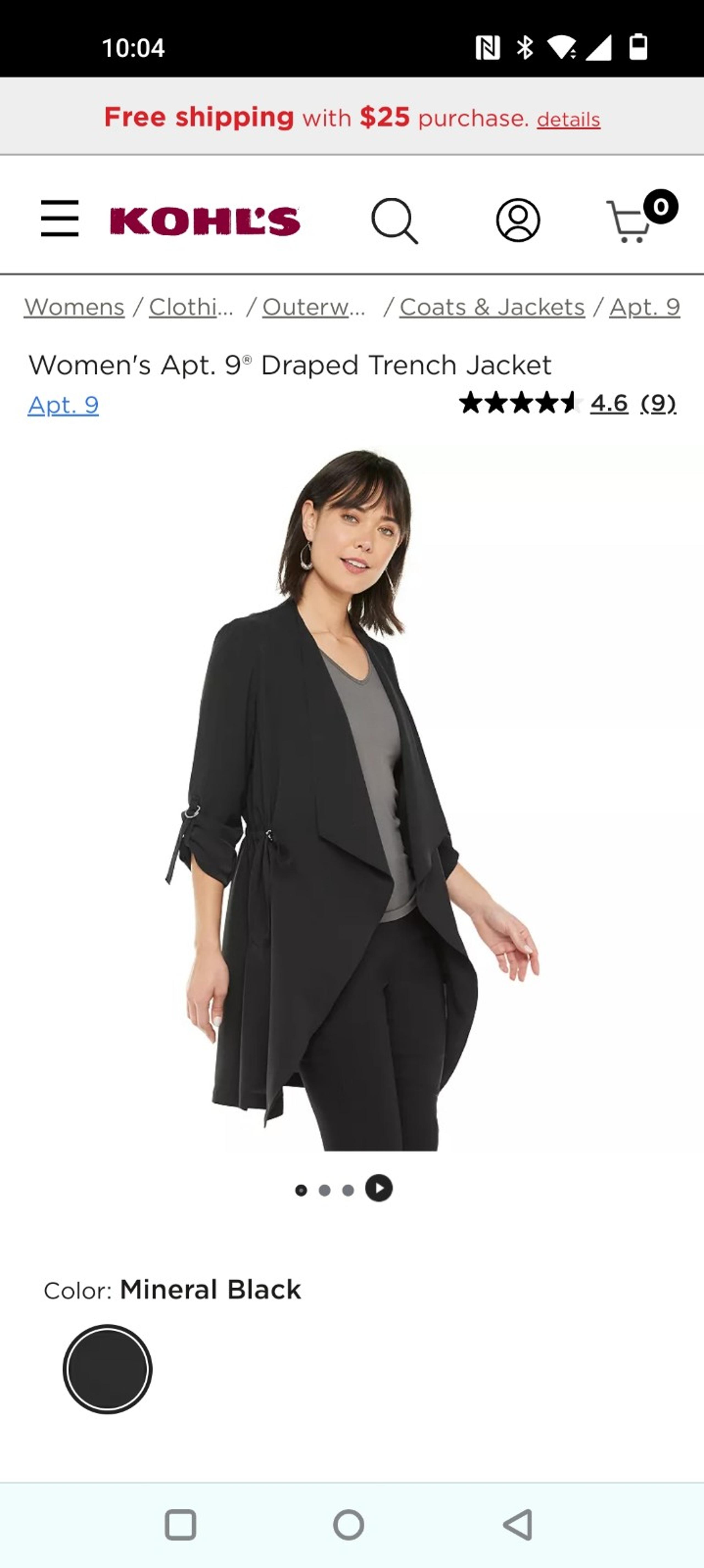 Women's Apt 9 Draped Trench Jacket