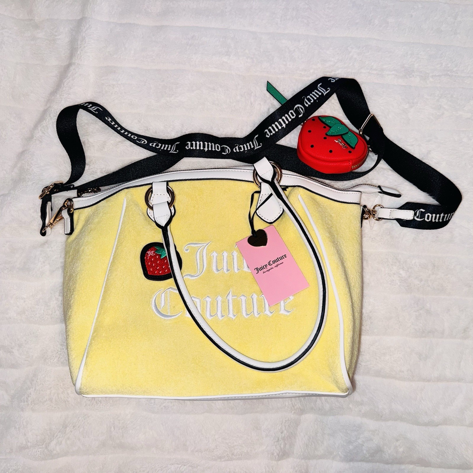 NWT Juicy Couture Sweet N Juicy FR Tote YELLOW PEAR
