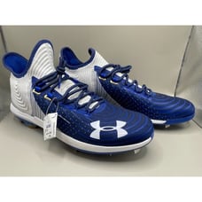 NWT Under Armour Men's Bryce Harper 4 Baseball Cleats Low Top Size 15 White Blue