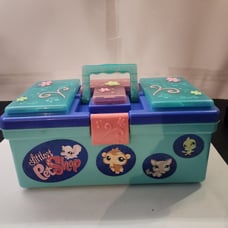 Littlest Pet Shop Blue Carry Storage Case Tackle Box With Latch LPS