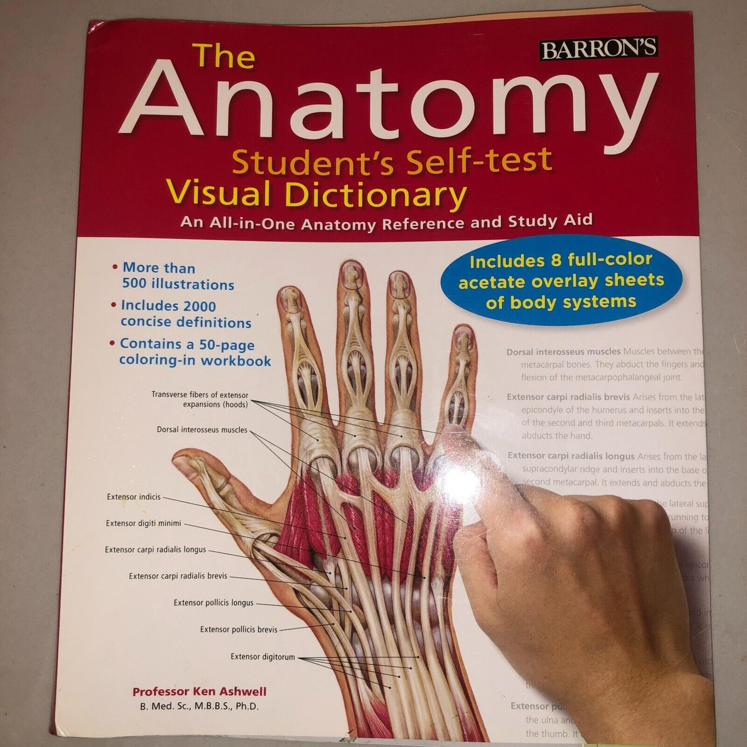 Barron's The Anatomy Student's Self-Test Visual Dictionary Book Interactive