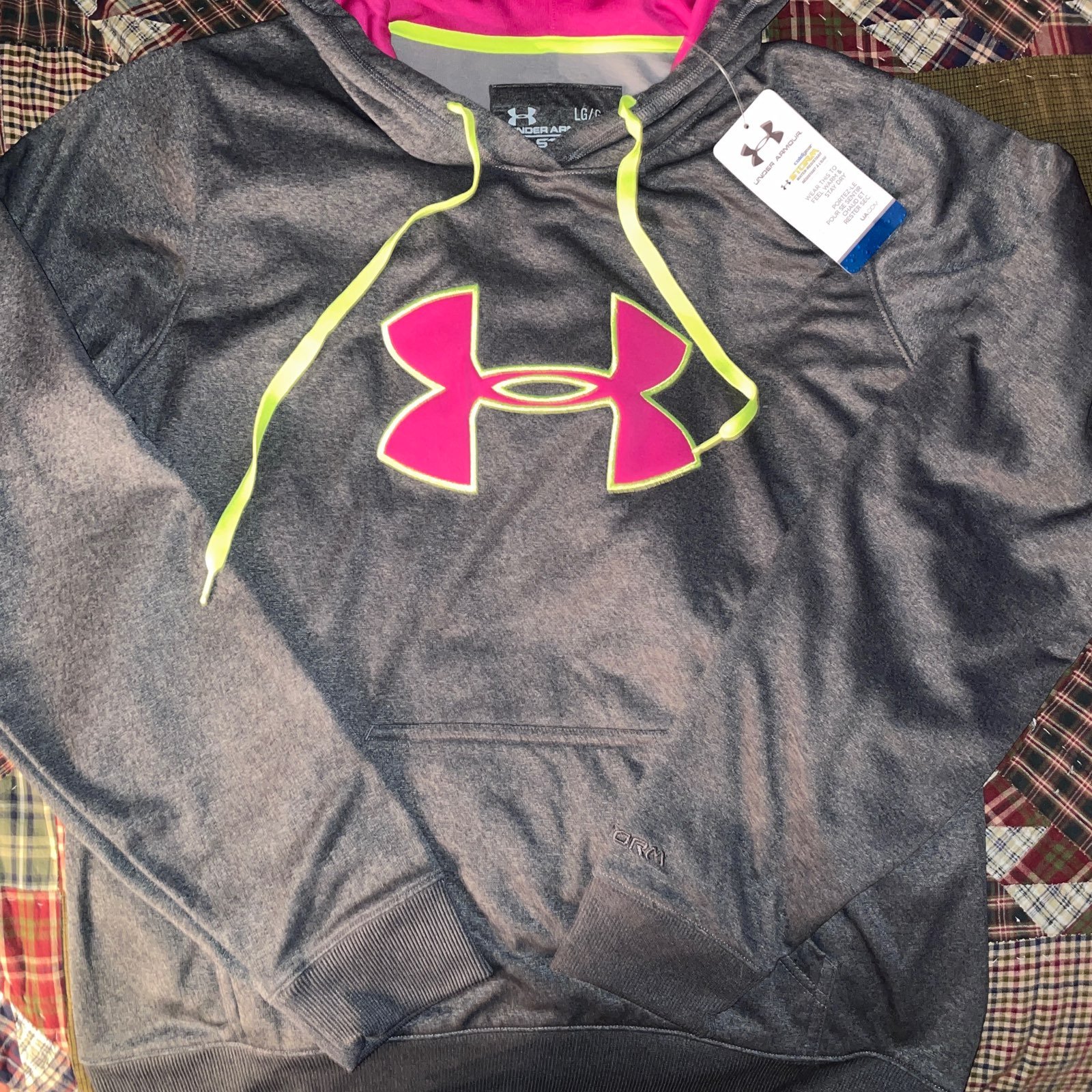 New Under Armour Gray Storm Coldgear Hoodie Large