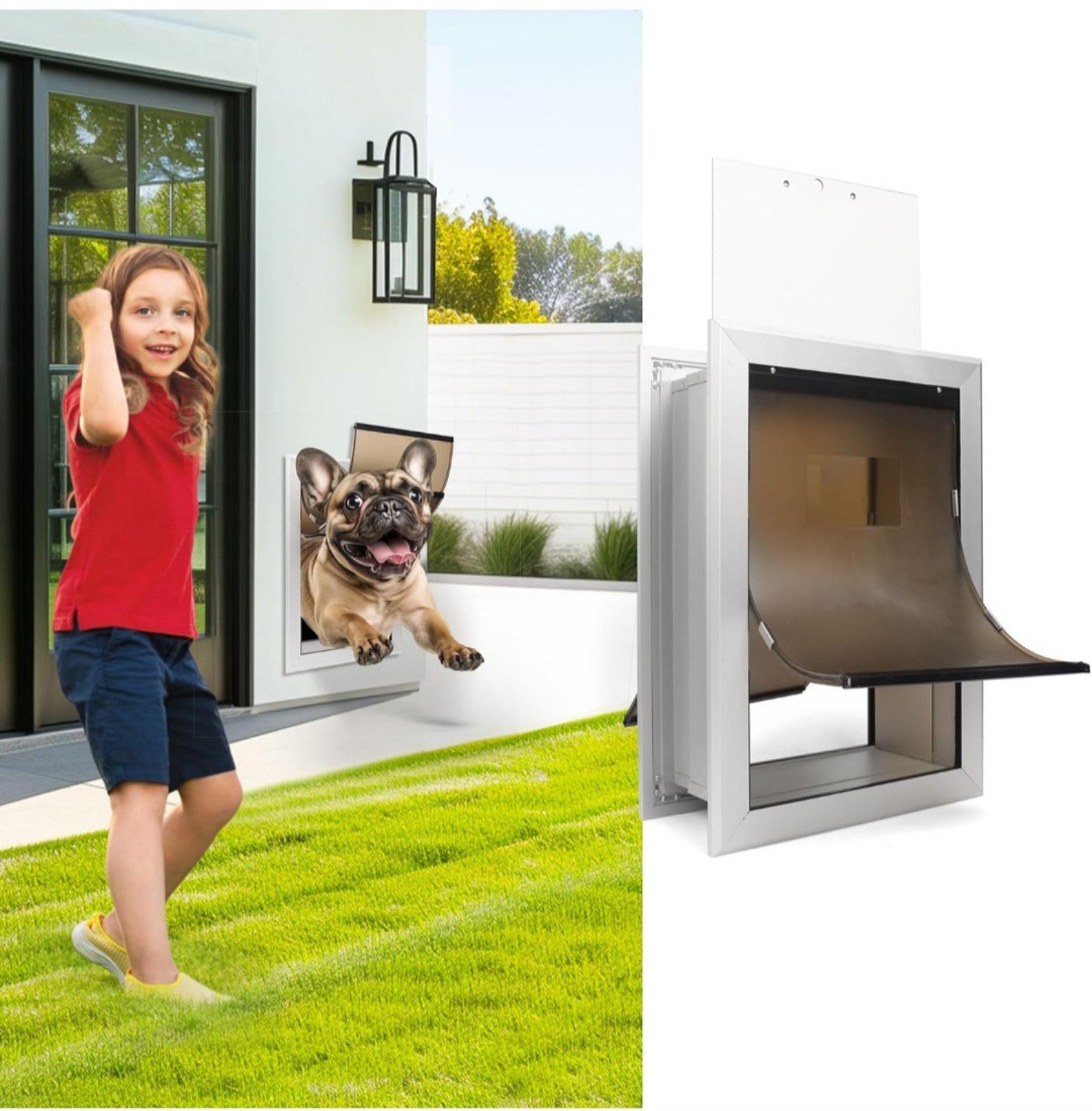 Dog Door for Wall Heavy Duty Medium Cat Friendly