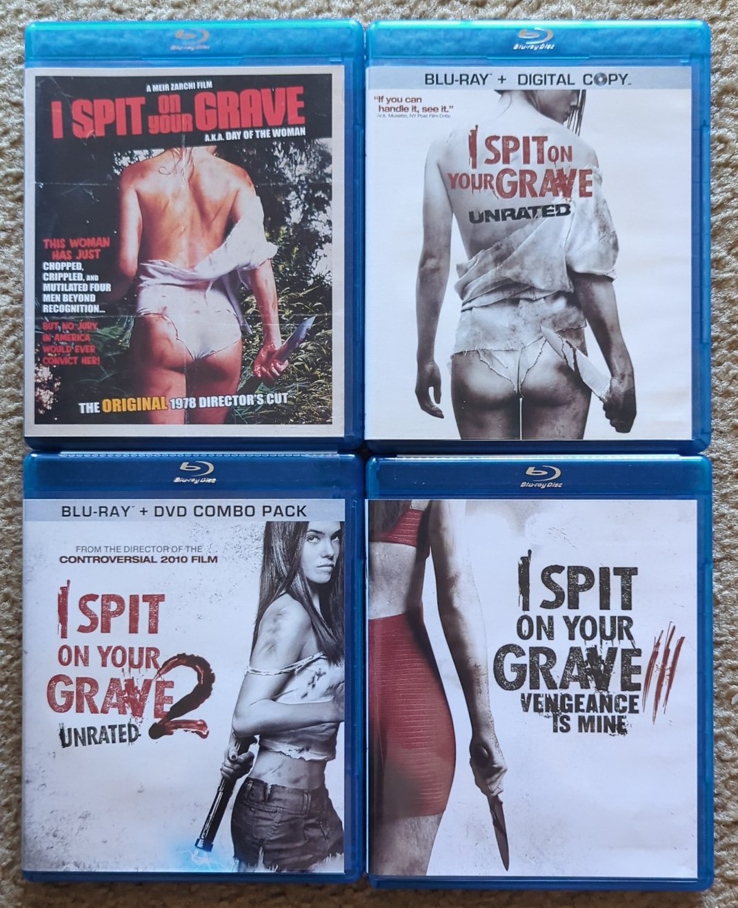 I Spit on Your Grave Blu-ray 4-movie collection Original, 1, 2, 3 Camille Keaton