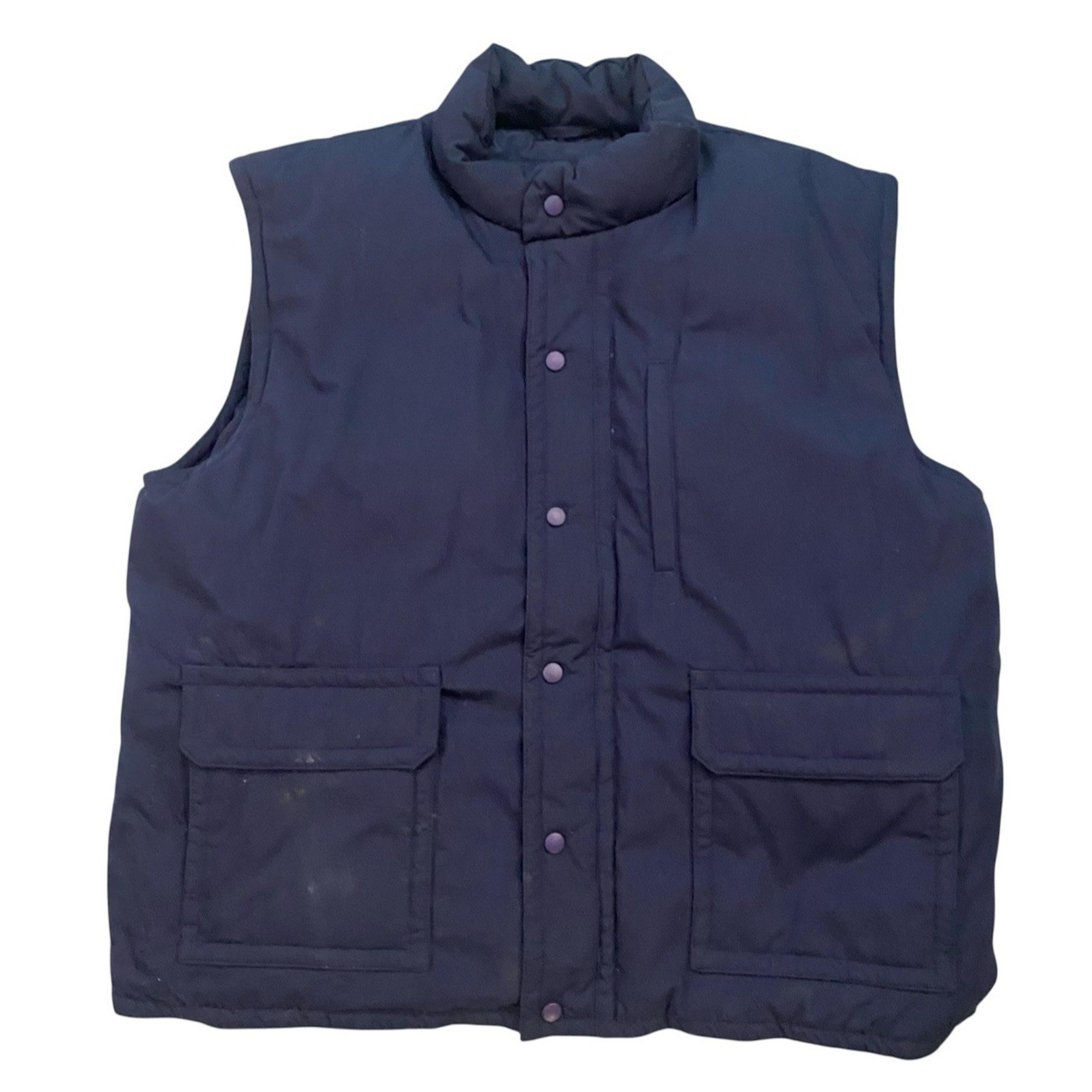 Men's Orvis Navy Blue Men's XXL Vest Quilted Sleeveless Button Front