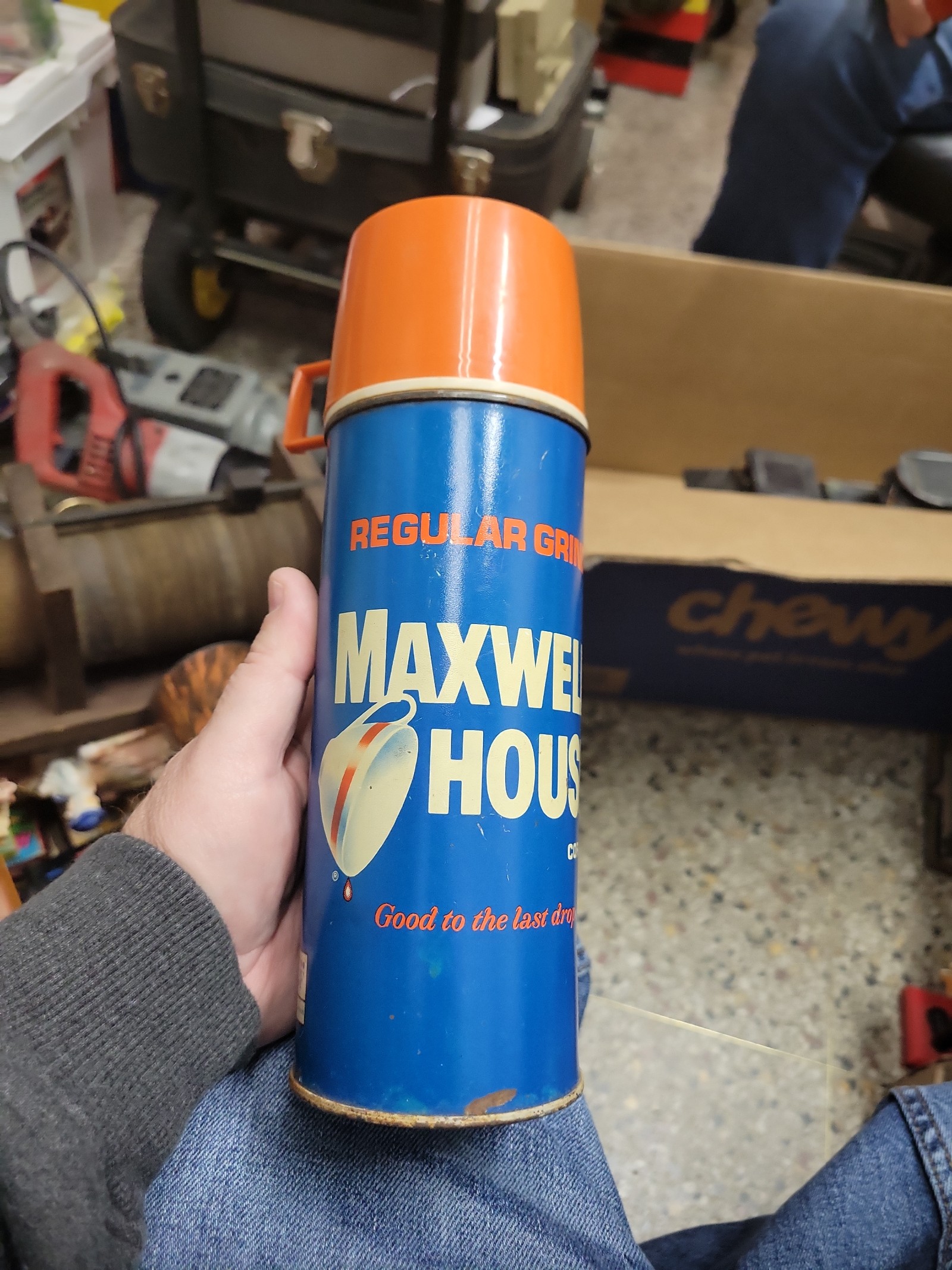 VINTAGE THERMOS MAXWELL HOUSE COFFEE 1960's    ADVERTISING THERMOS