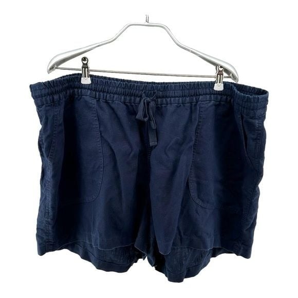 J Crew | 2X Navy Linen Blend Drawstring Shorts J2325