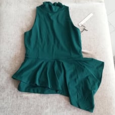 Susana Monaco Peplum Halter Top Mock Turtle Neck NWT Size Small