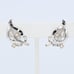 Vintage Crown Trifari Openwork Leaf Crystal Rhinestones Clip-On Earrings 1950s