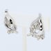 Vintage Crown Trifari Openwork Leaf Crystal Rhinestones Clip-On Earrings 1950s