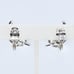 Vintage Crown Trifari Openwork Leaf Crystal Rhinestones Clip-On Earrings 1950s