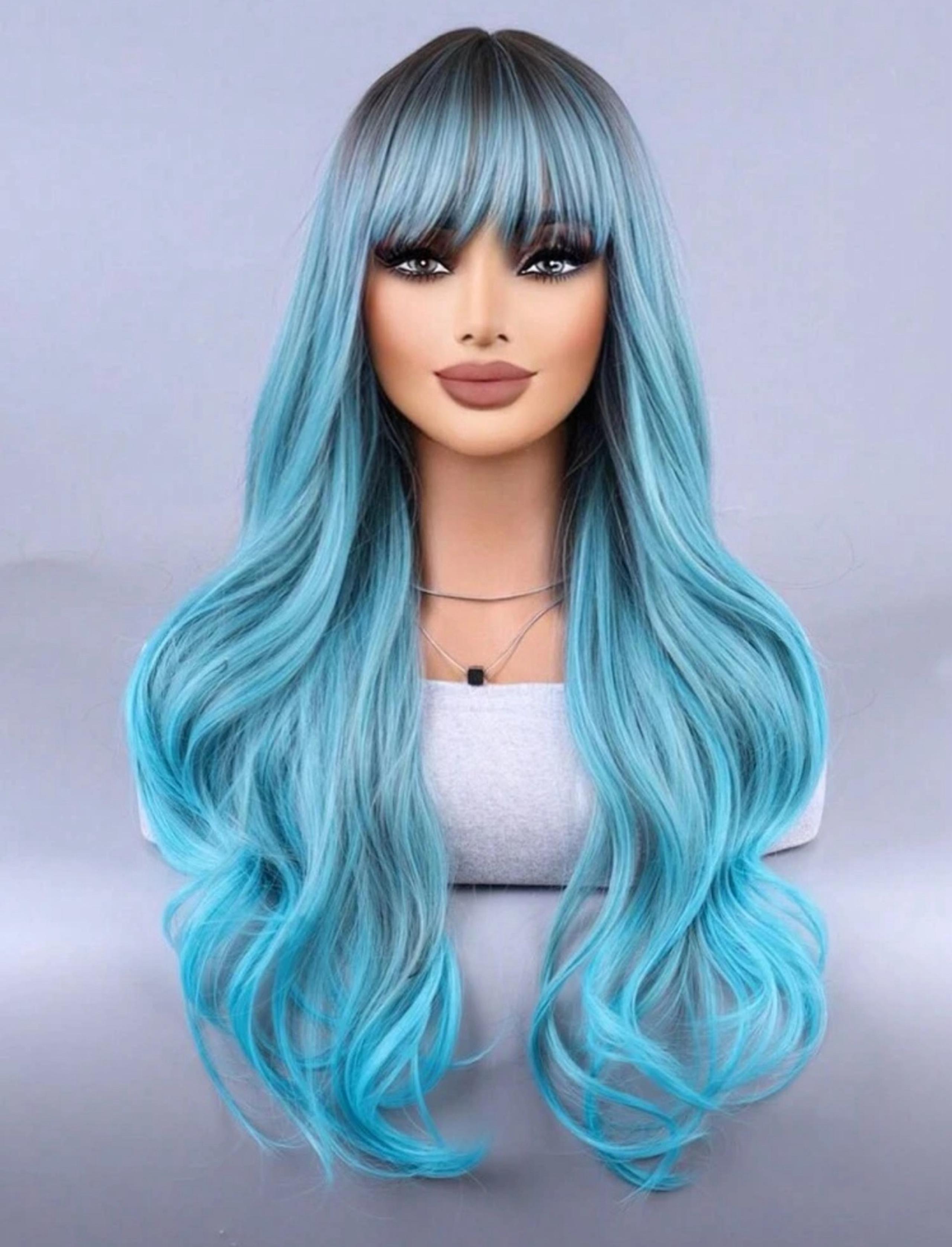 NEW Long Curly Hair With Bangs Wig