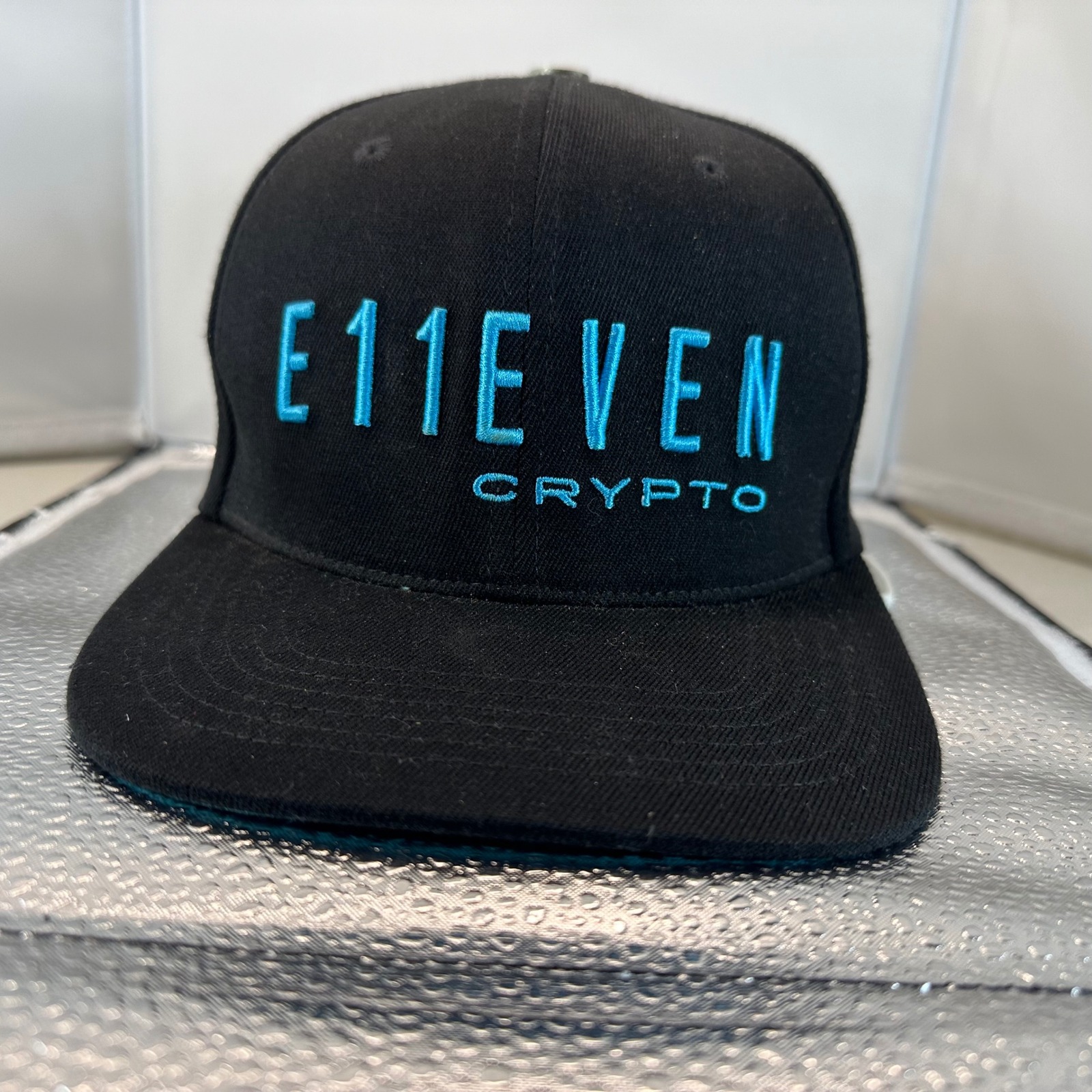E11EVEN Crypto Hat Limited Edition Black Teal Non-Fungible Nightlife Black Cap