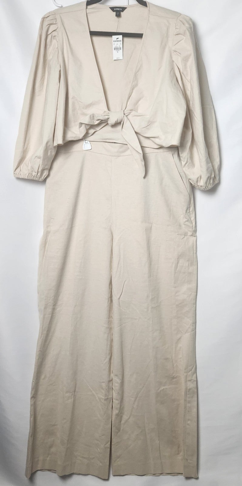 EXPRESS Linen Blend Crop Top and Matching High Waist Pants