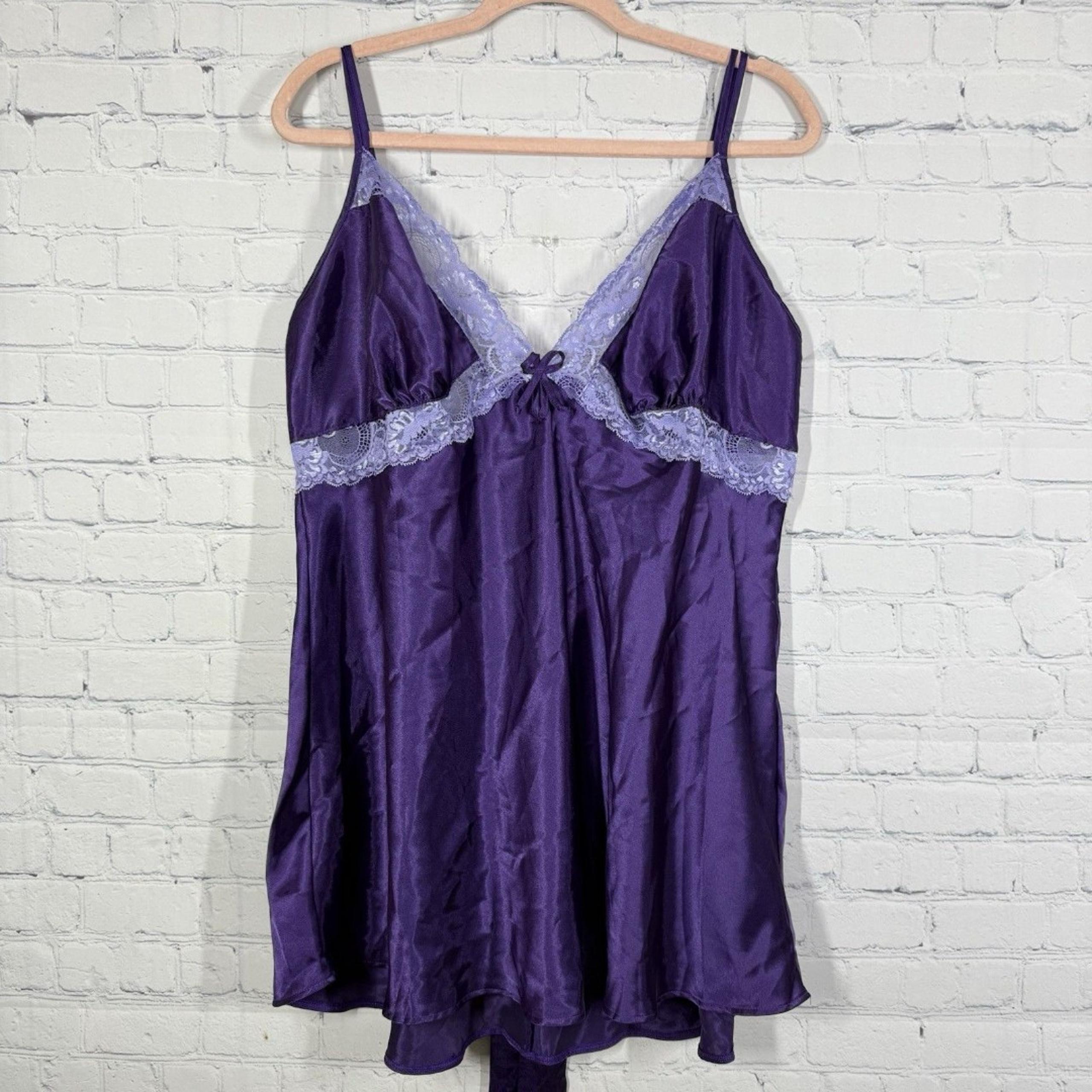 Torrid Y2K Camisole Top Women Plus Size 2X Leace Satin Purple Romantic Blouse